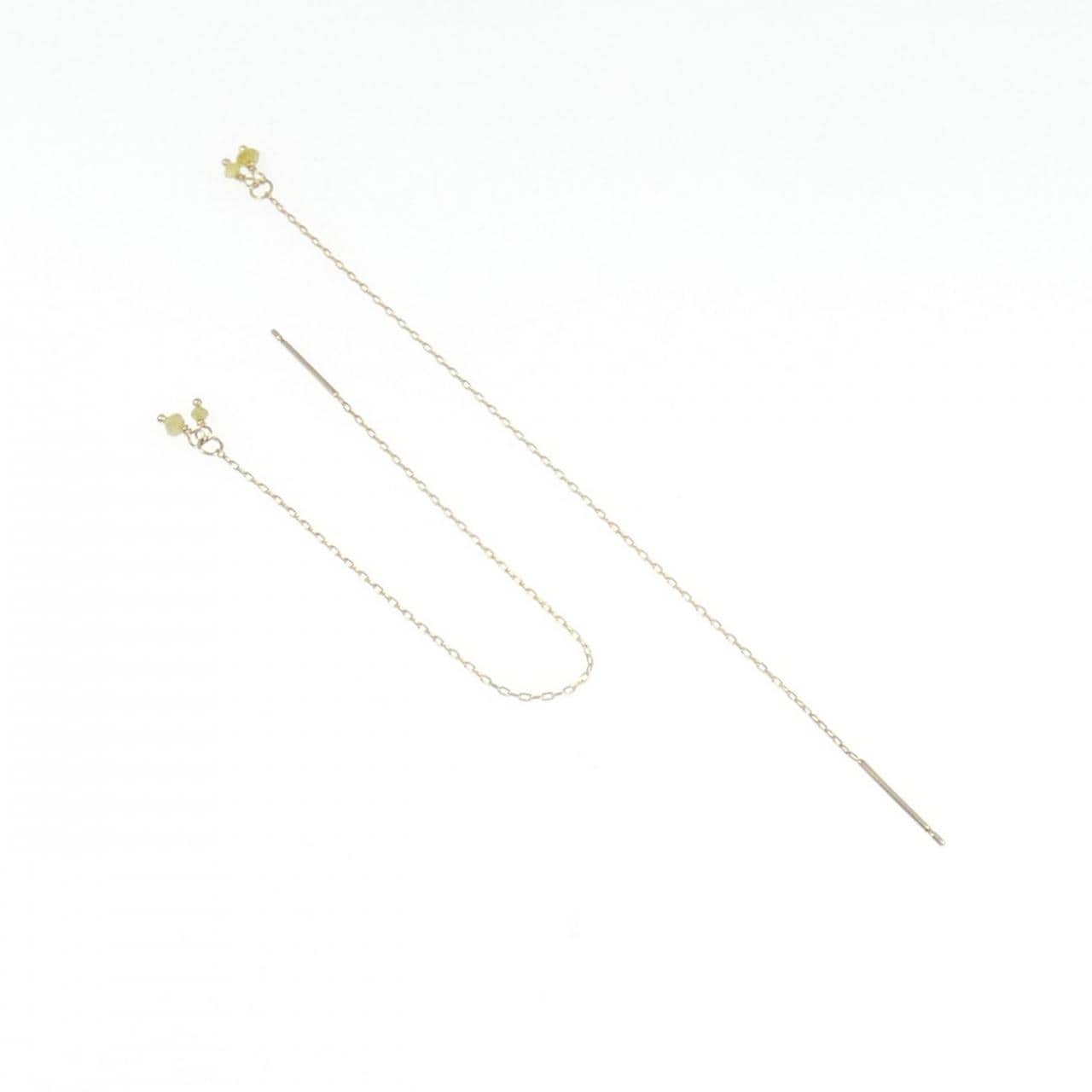 K10YG ダイヤモンド ピアス