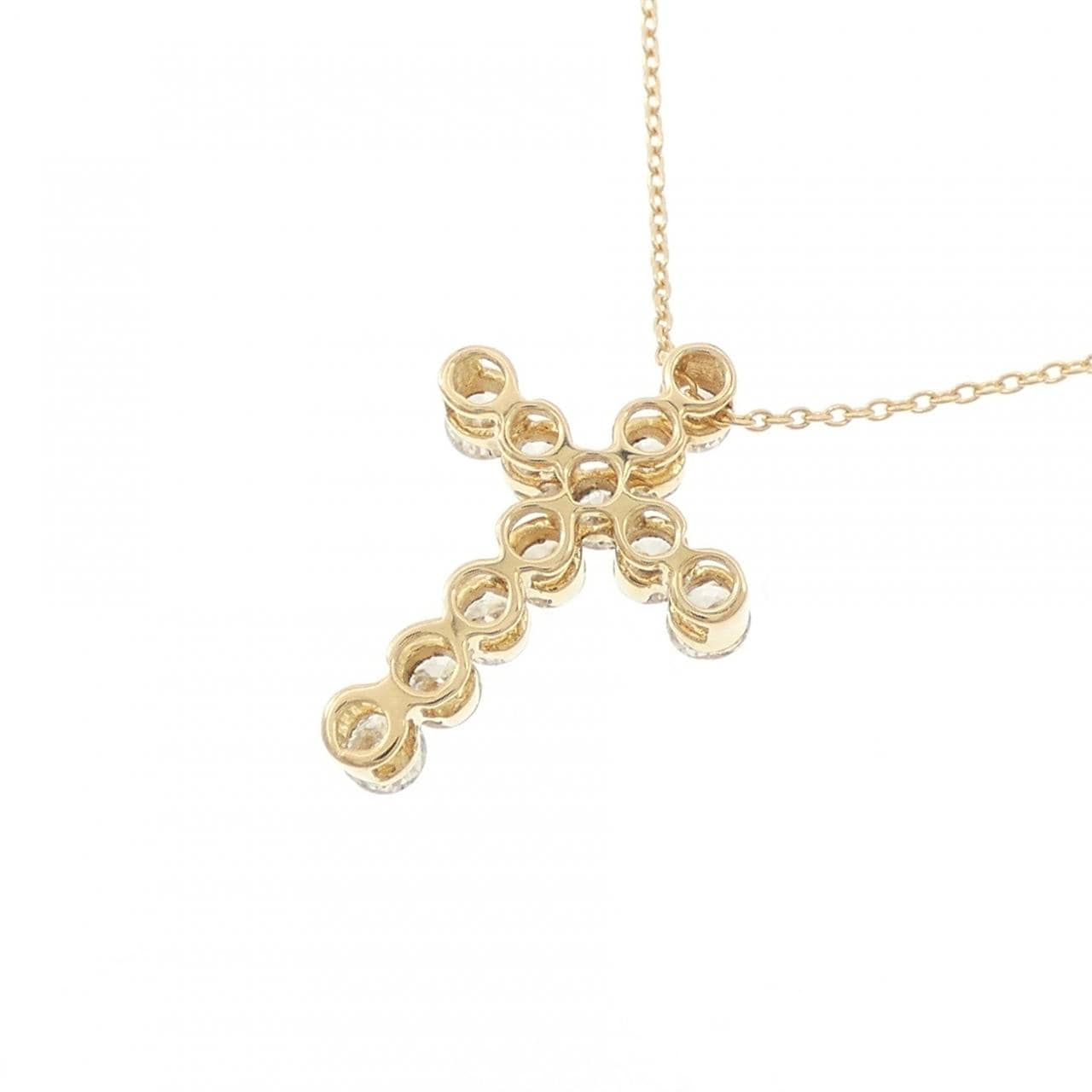 K18YG クロス ダイヤモンド ネックレス 1.00CT