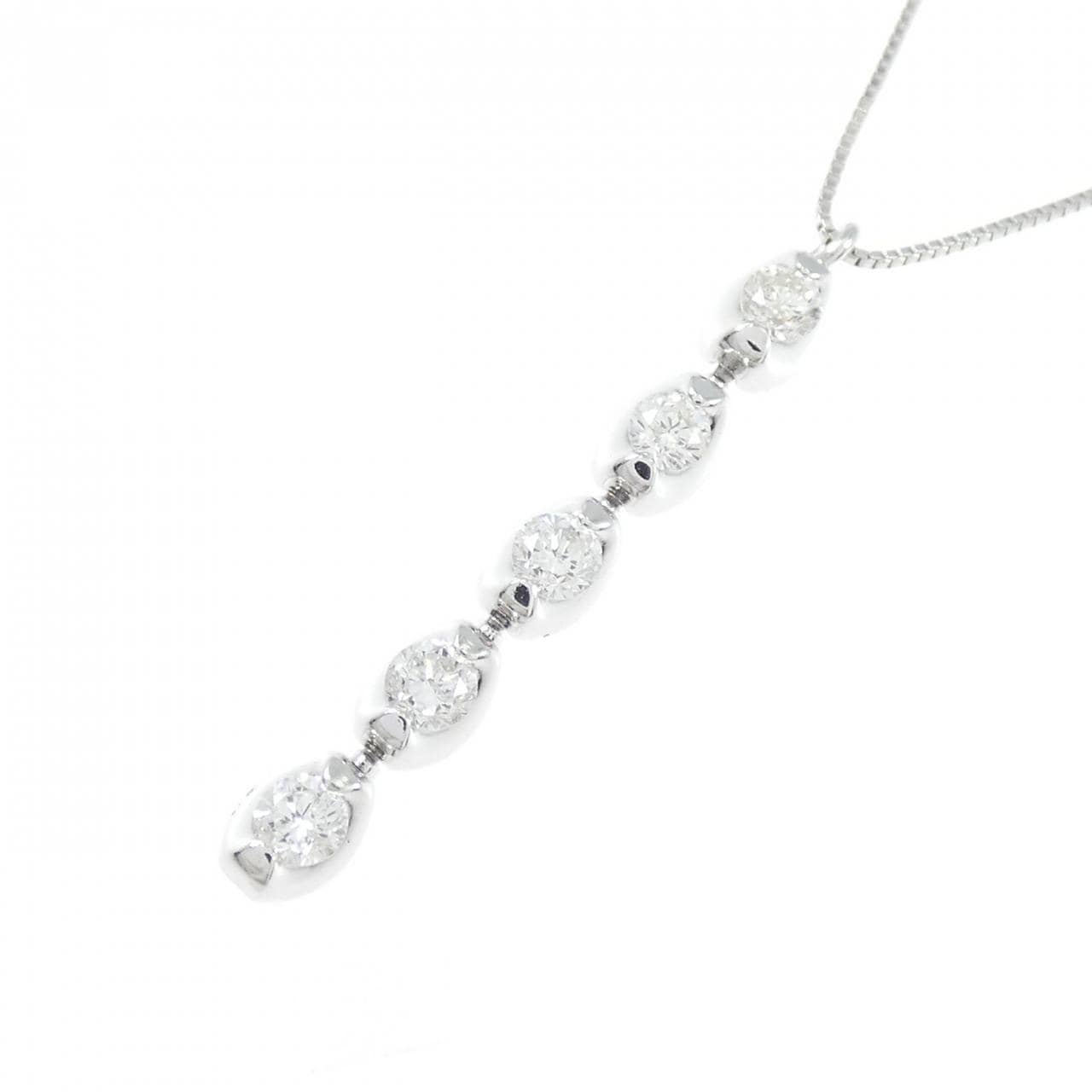 K18WG ダイヤモンド ネックレス 0.35CT