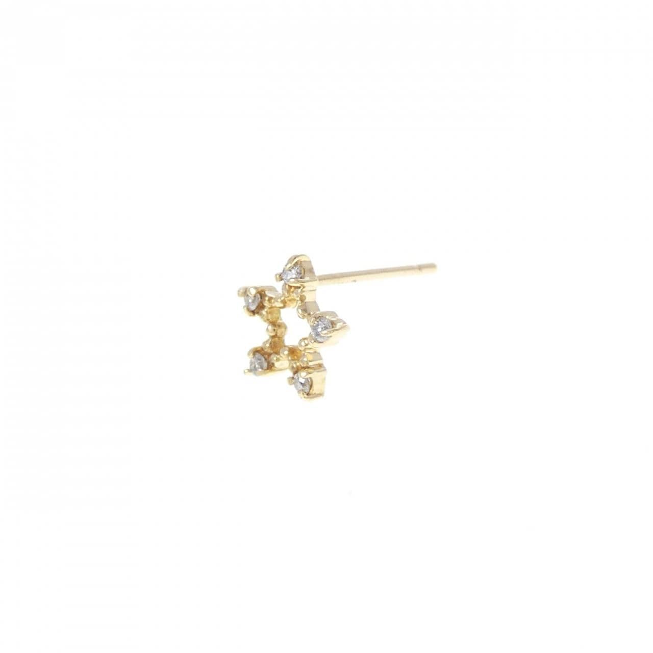 K18YG スター ダイヤモンド ピアス 0.03CT 片耳