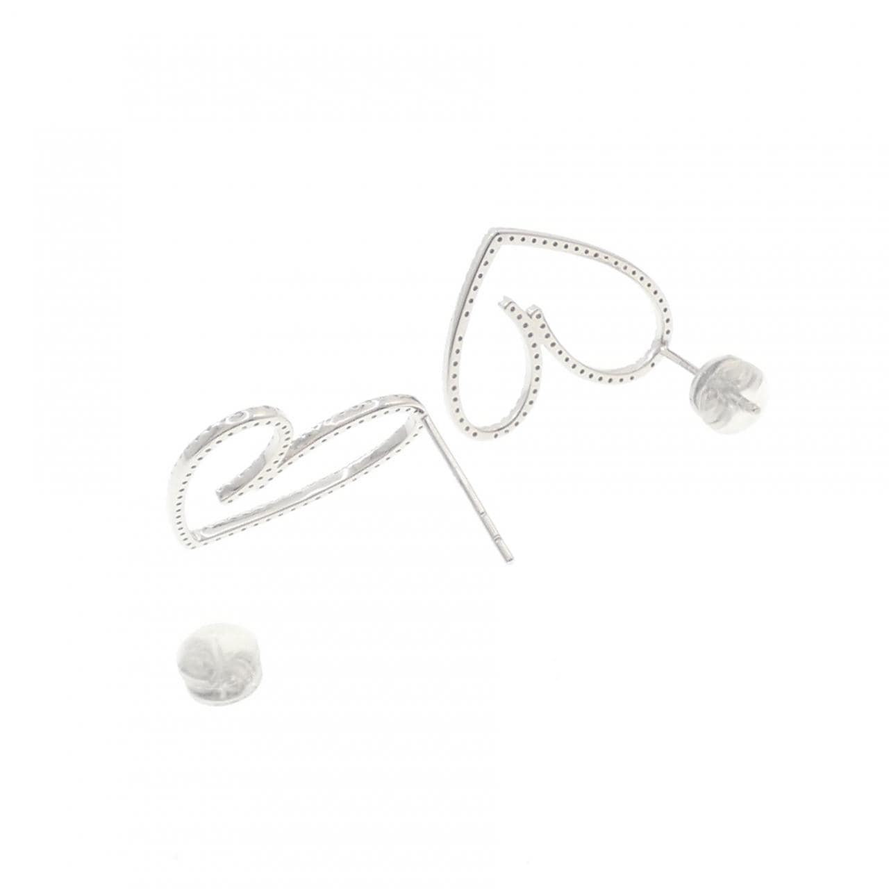 750WG/K18WG ハート ダイヤモンド ピアス 0.50CT