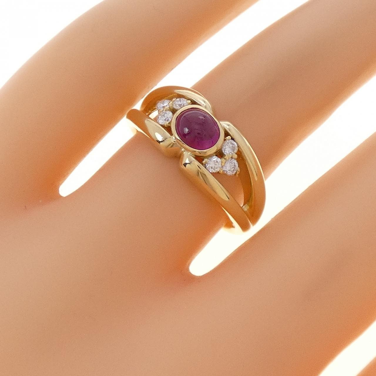 750YG ルビー リング 0.76CT