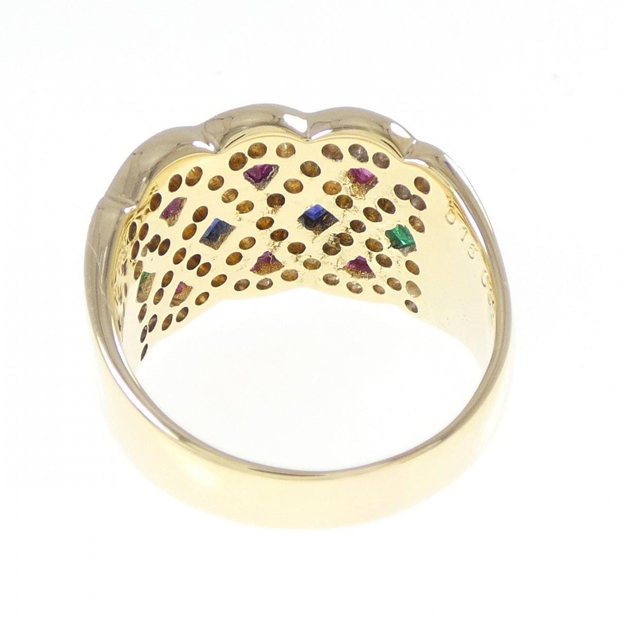 K18YG/K18WG カラーストーン リング