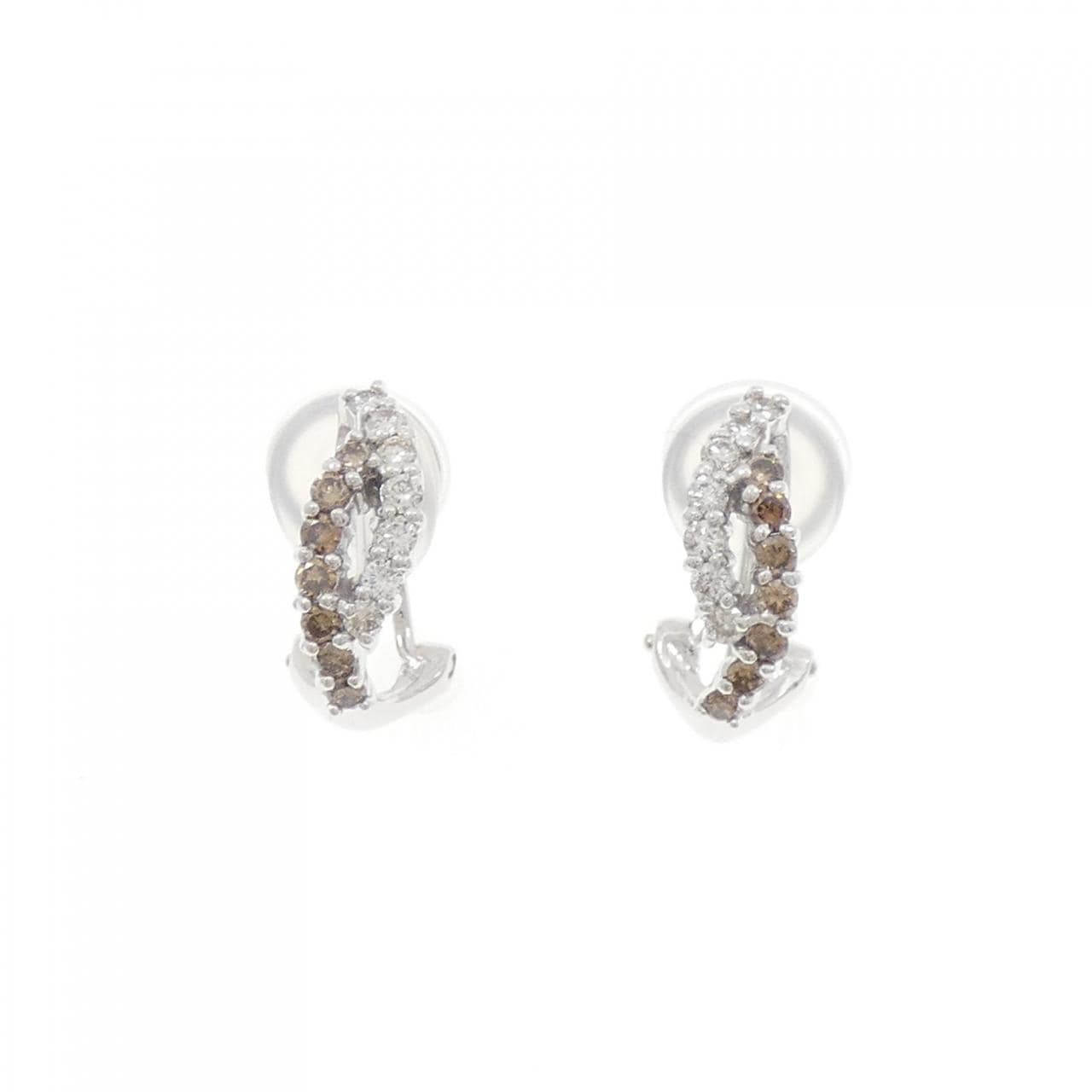 K18WG鑽石耳環/耳夹0.50CT