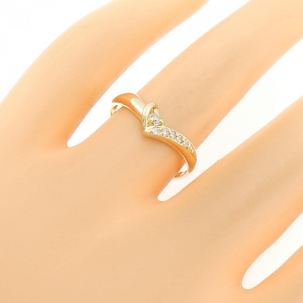 K14YG ダイヤモンド リング 0.08CT
