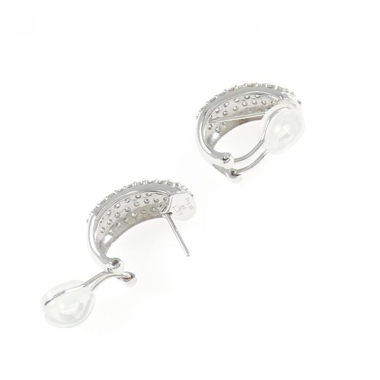 PT900/K18WG パヴェ ダイヤモンド ピアス/イヤリング 2.00CT