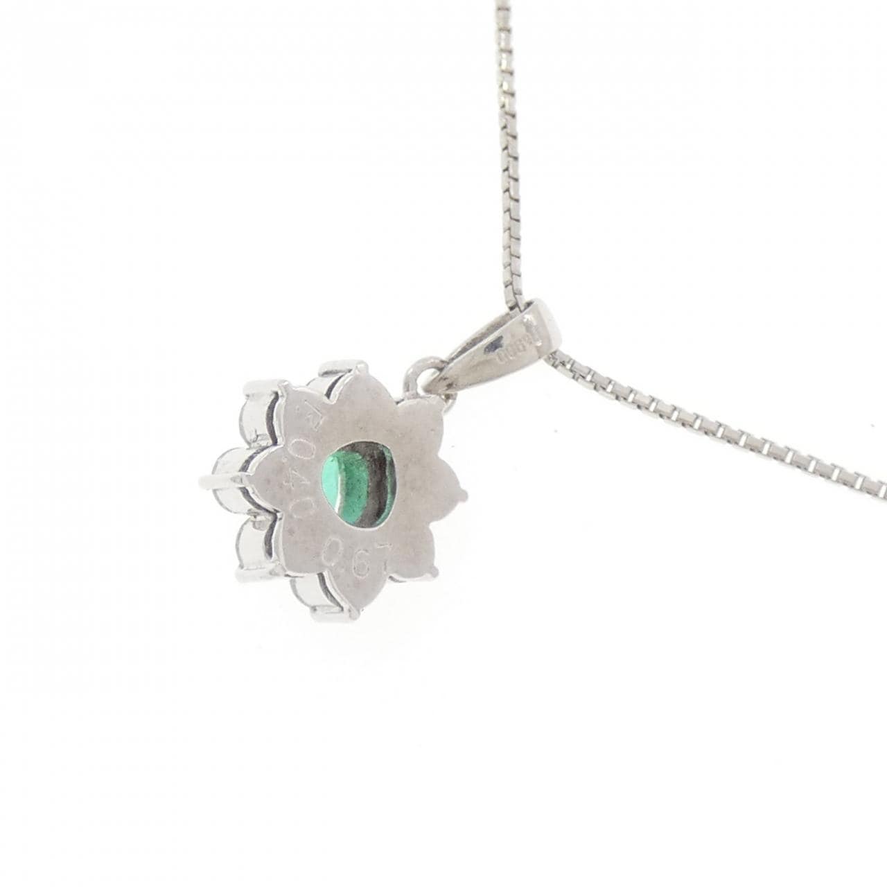 PT900/PT850 エメラルド ネックレス 0.40CT