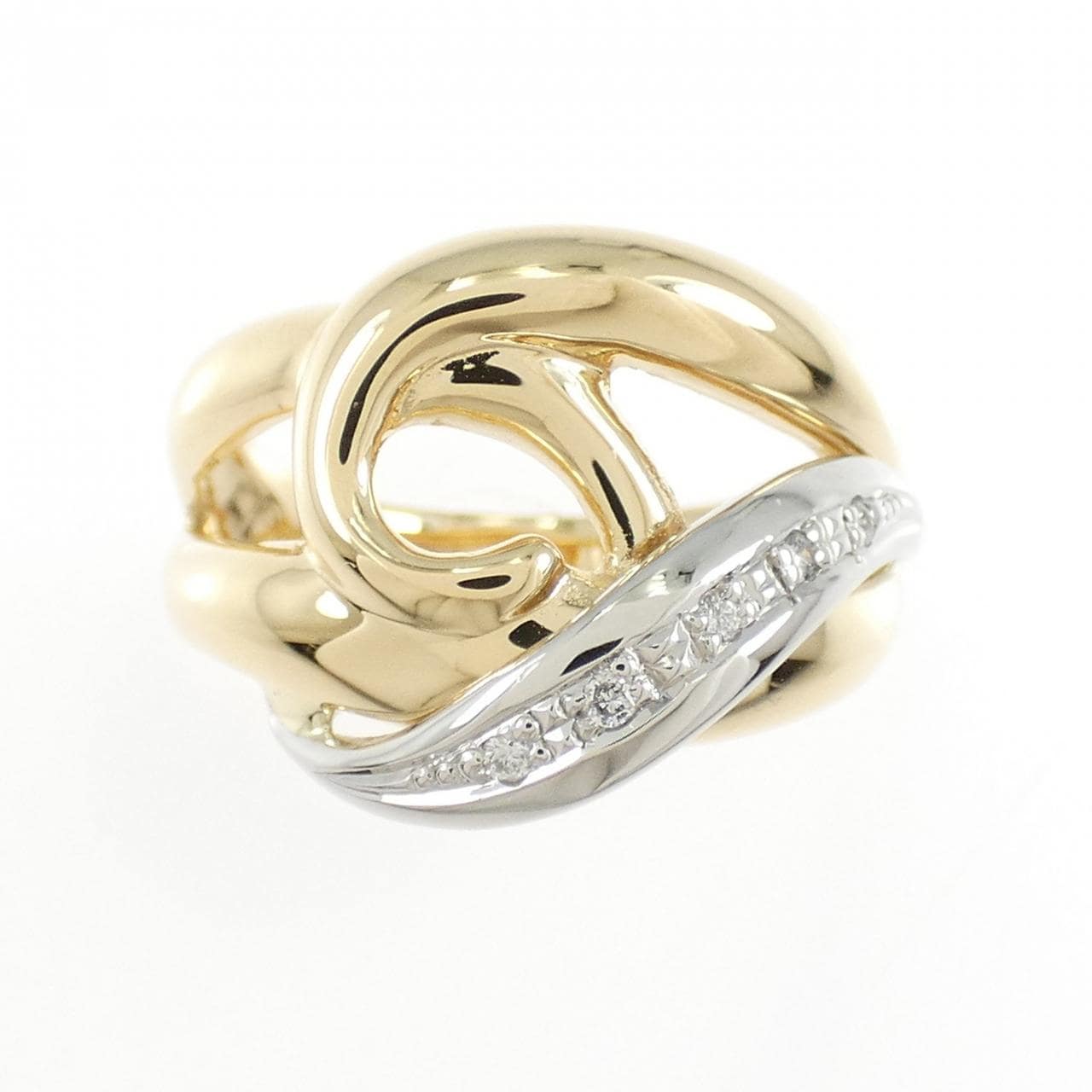 K18YG/PT900 ダイヤモンド リング 0.03CT