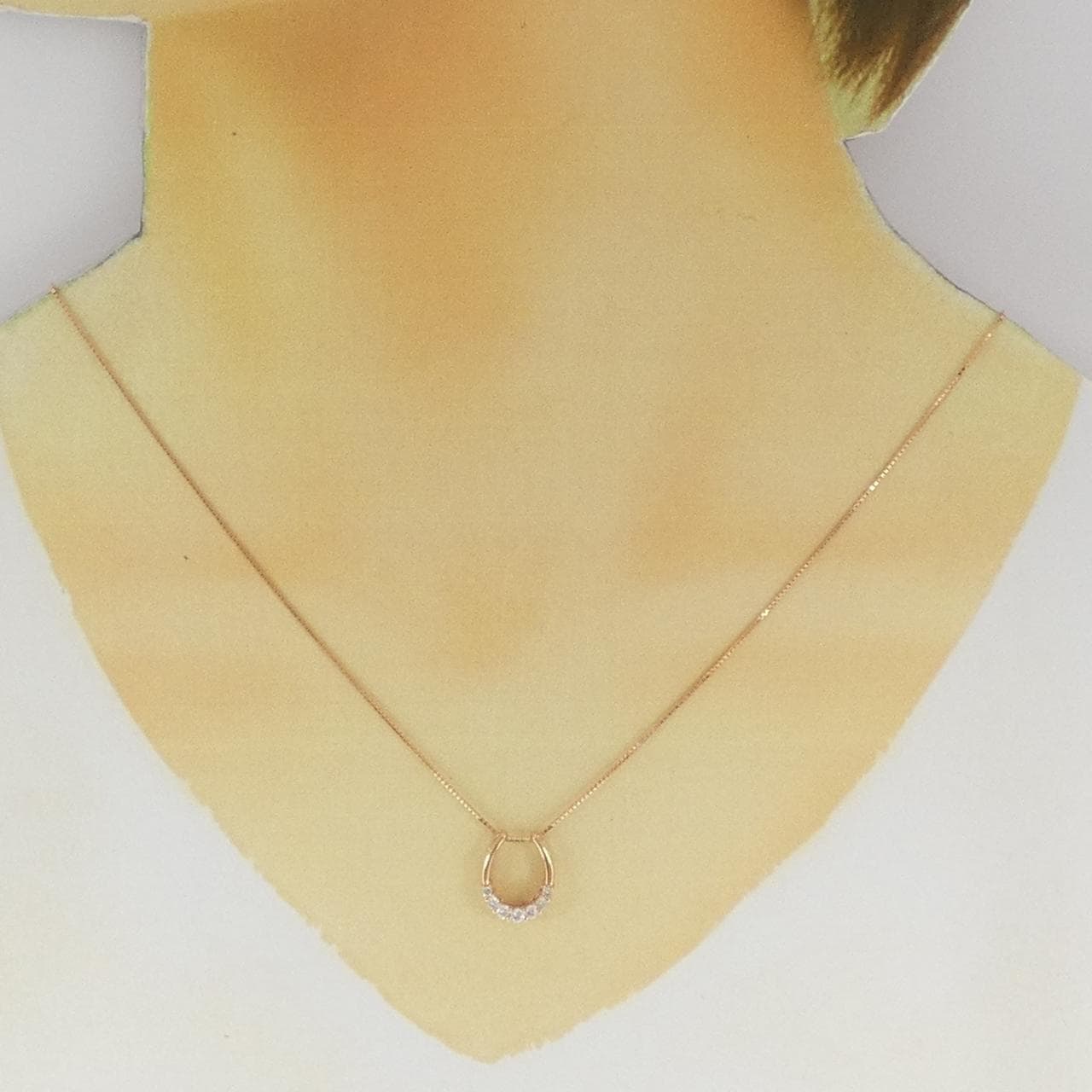 K18PG ホースシュー ダイヤモンド ネックレス 0.25CT