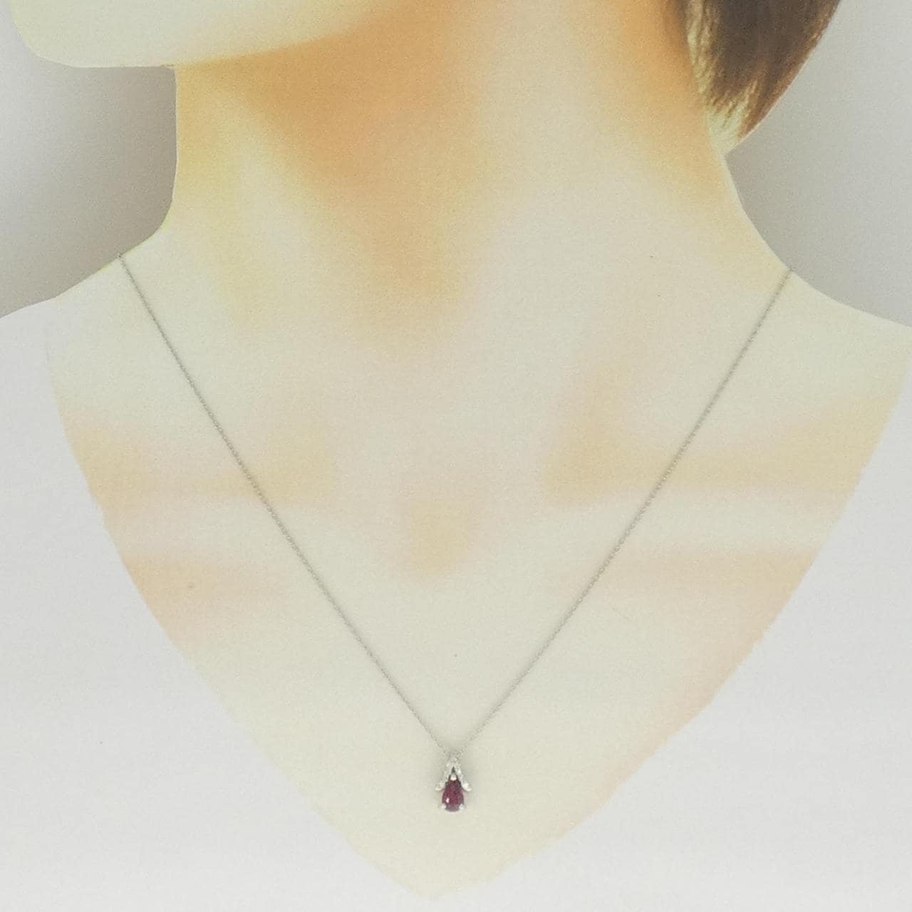 PT900/PT850 ルビー ネックレス 0.572CT