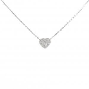 K18WG ハート パヴェ ダイヤモンド ネックレス 0.10CT