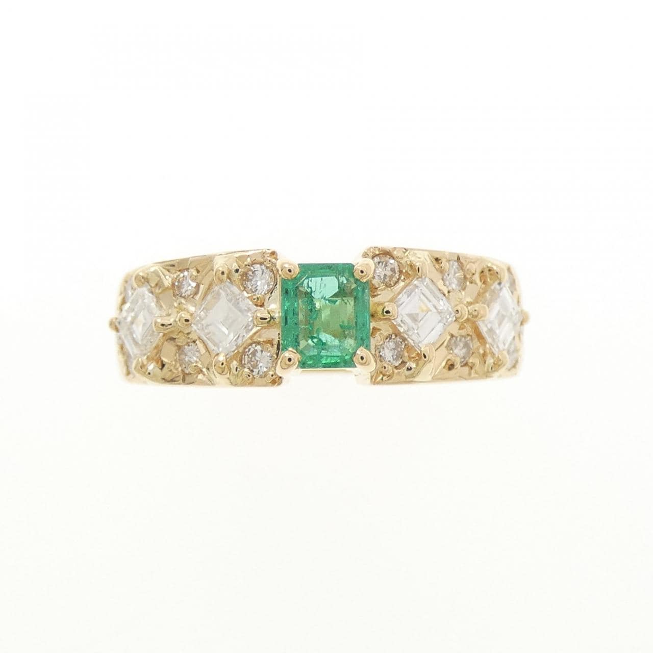 K18YG エメラルド リング 0.37CT