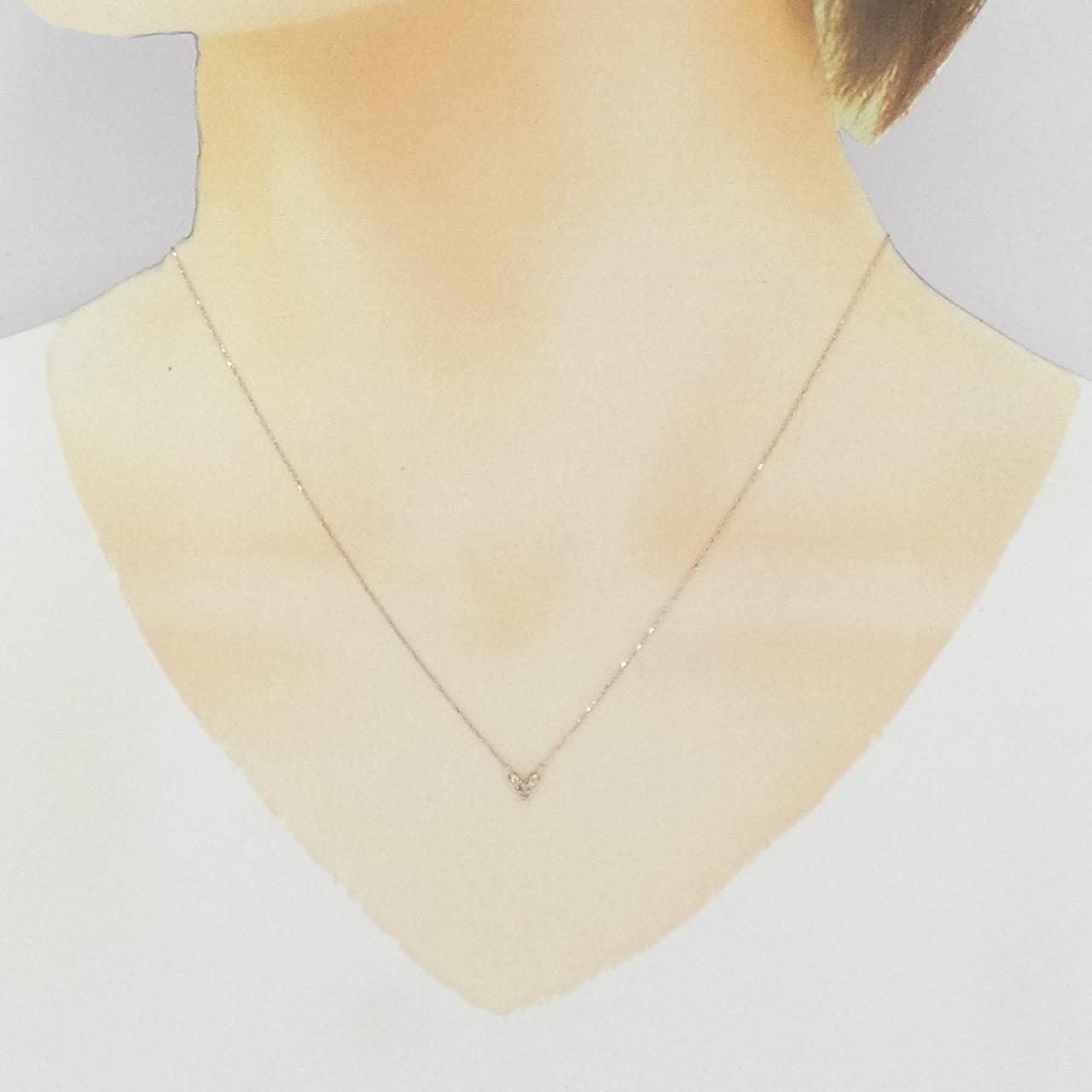 K10PG ハート ダイヤモンド ネックレス 0.05CT
