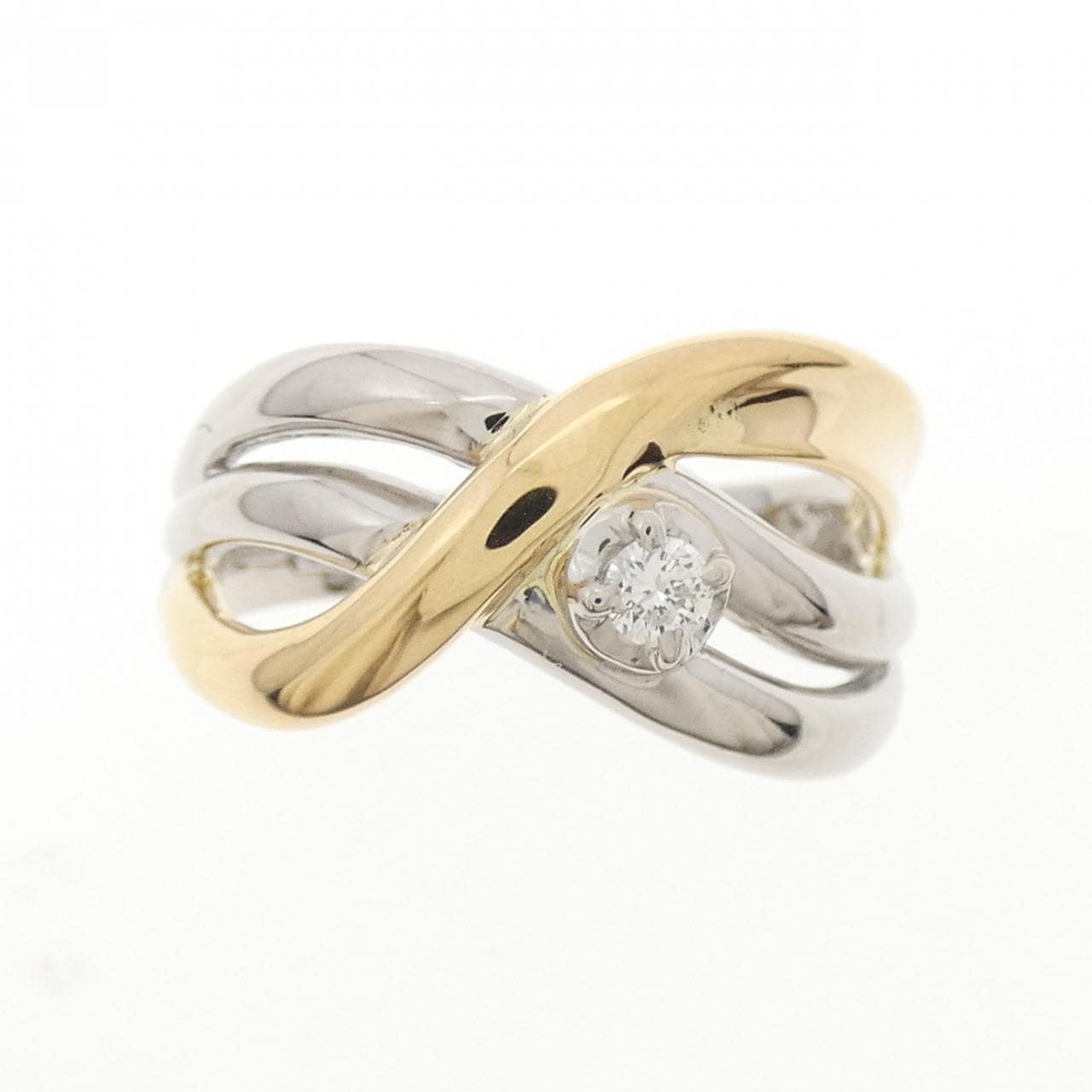 K18YG/PT900 ダイヤモンド リング 0.06CT