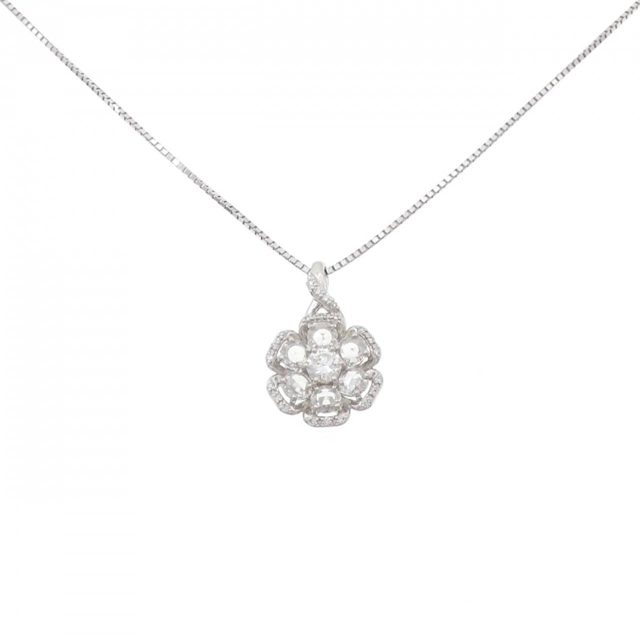 PT900/PT850 フラワー ダイヤモンド ネックレス 1.10CT
