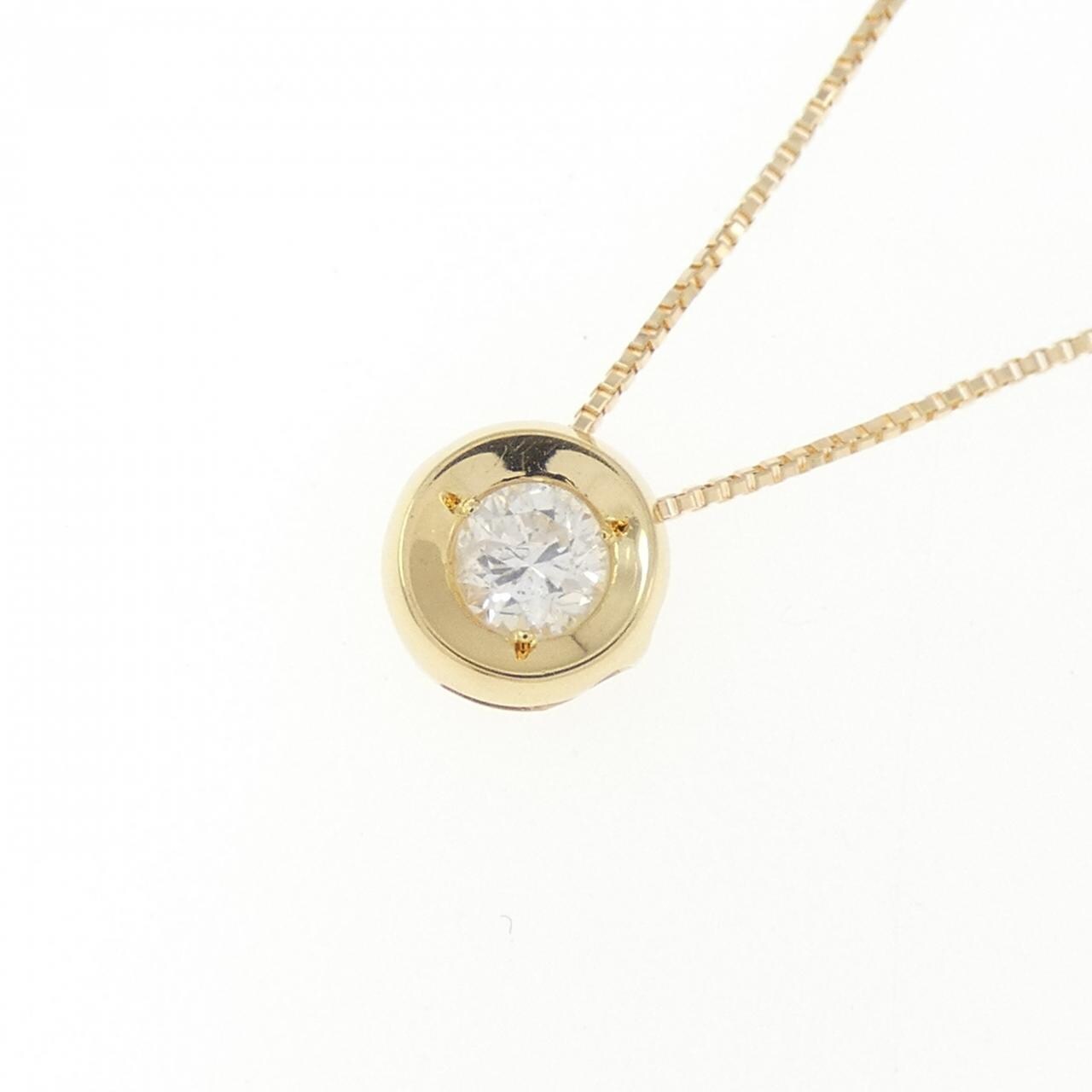 K18YG ソリティア ダイヤモンド ネックレス 0.18CT