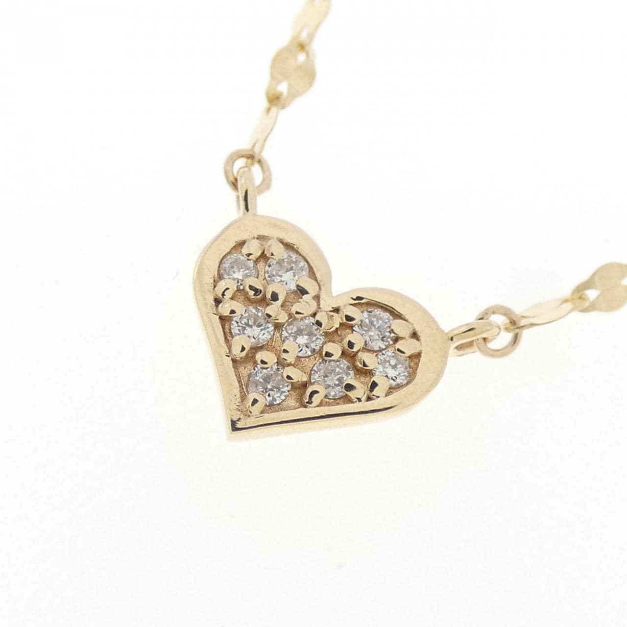 K10YG ハート ダイヤモンド ネックレス 0.04CT