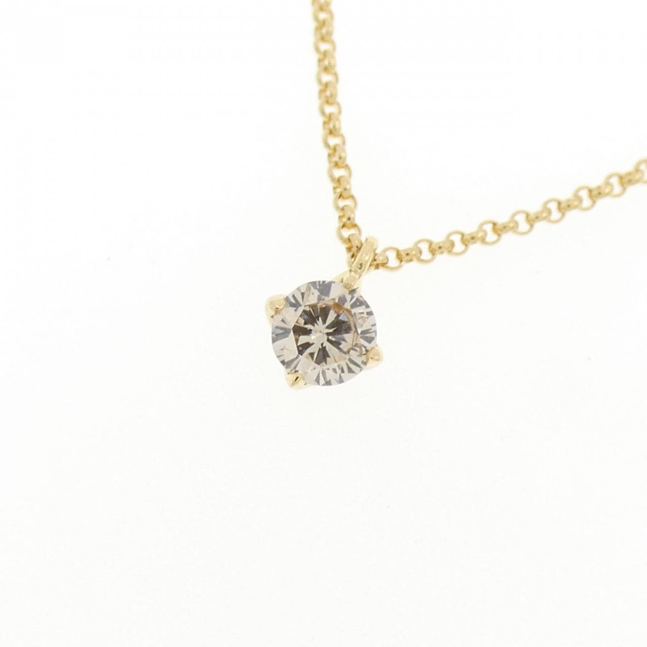K18YG ソリティア ダイヤモンド ネックレス 0.17CT