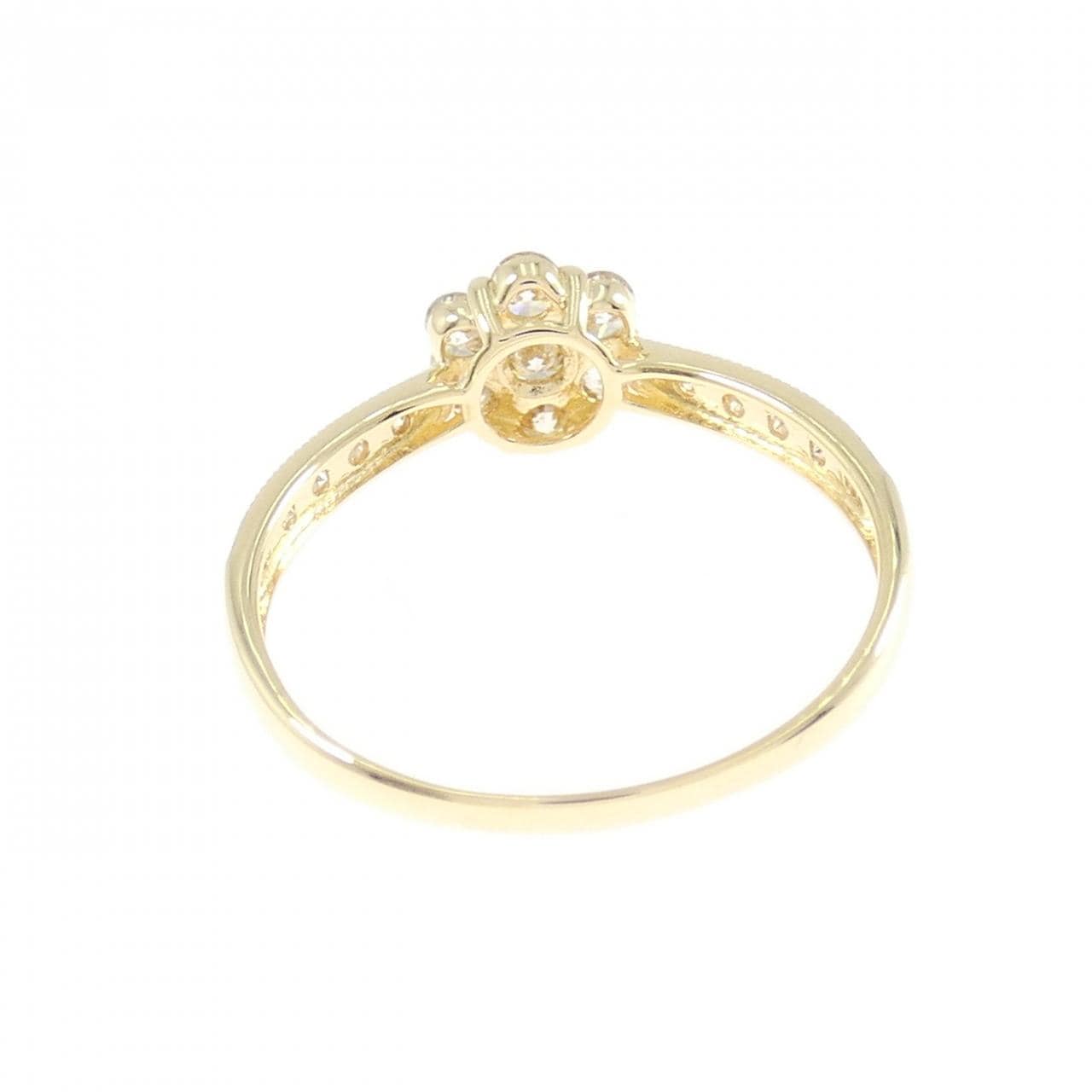 K18YG フラワー ダイヤモンド リング 0.50CT
