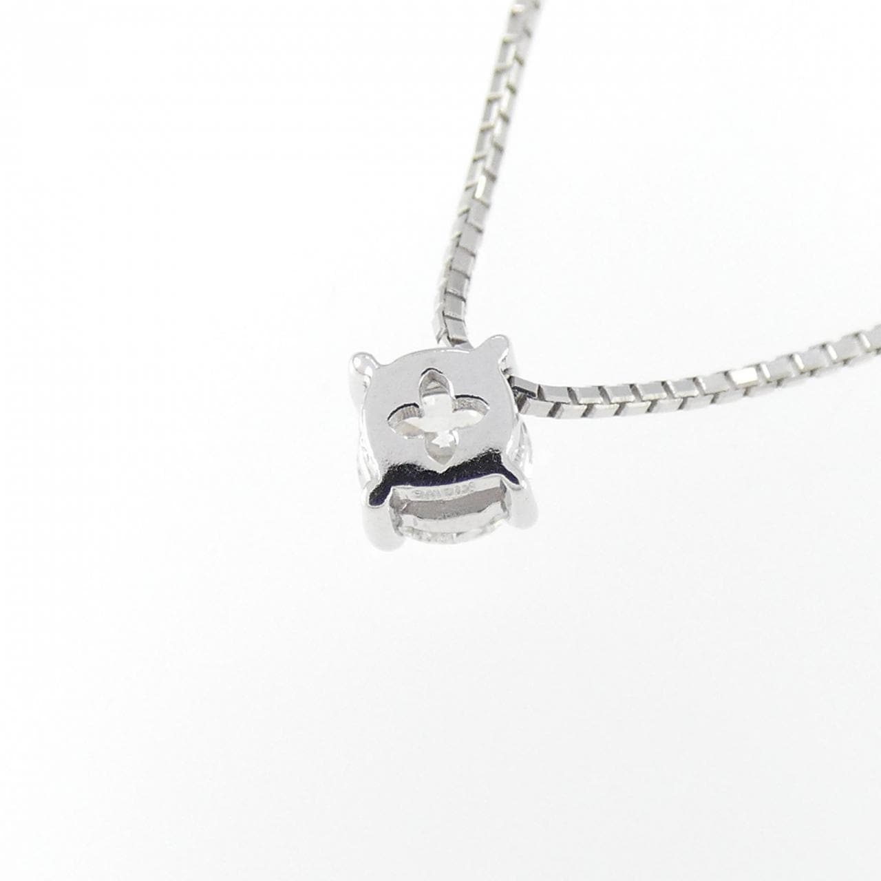 K18WG ソリティア ダイヤモンド ネックレス 0.20CT