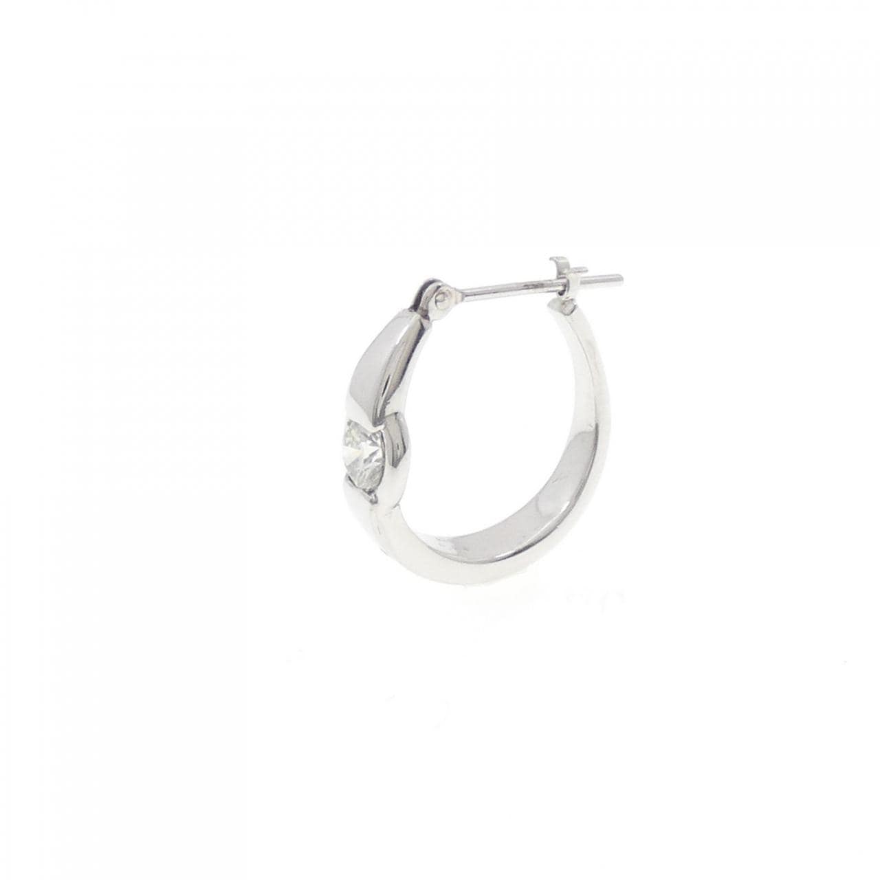 K18WG/K14WG ダイヤモンド ピアス 0.25CT 片耳