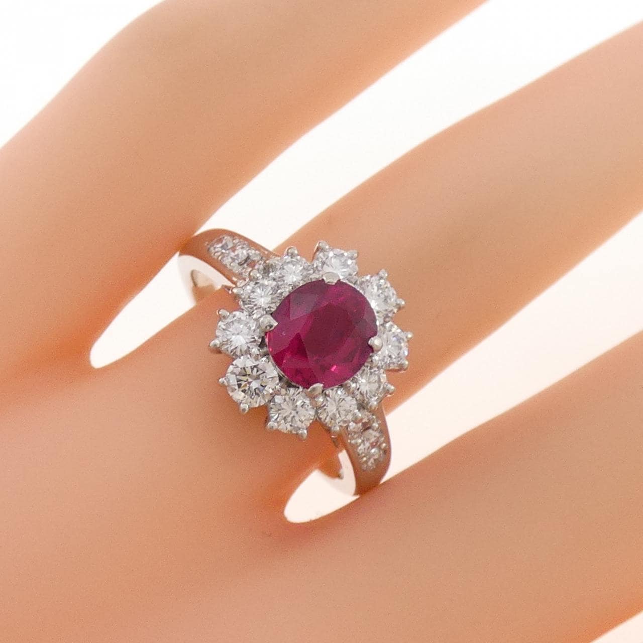 PT900 ルビー リング 1.23CT ビルマ産
