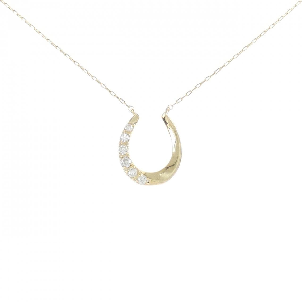 [Remake] K18YG Horseshoe Diamond Necklace 0.10CT