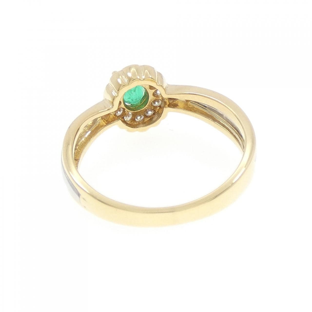 K18YG/PT绿宝石戒指0.19CT