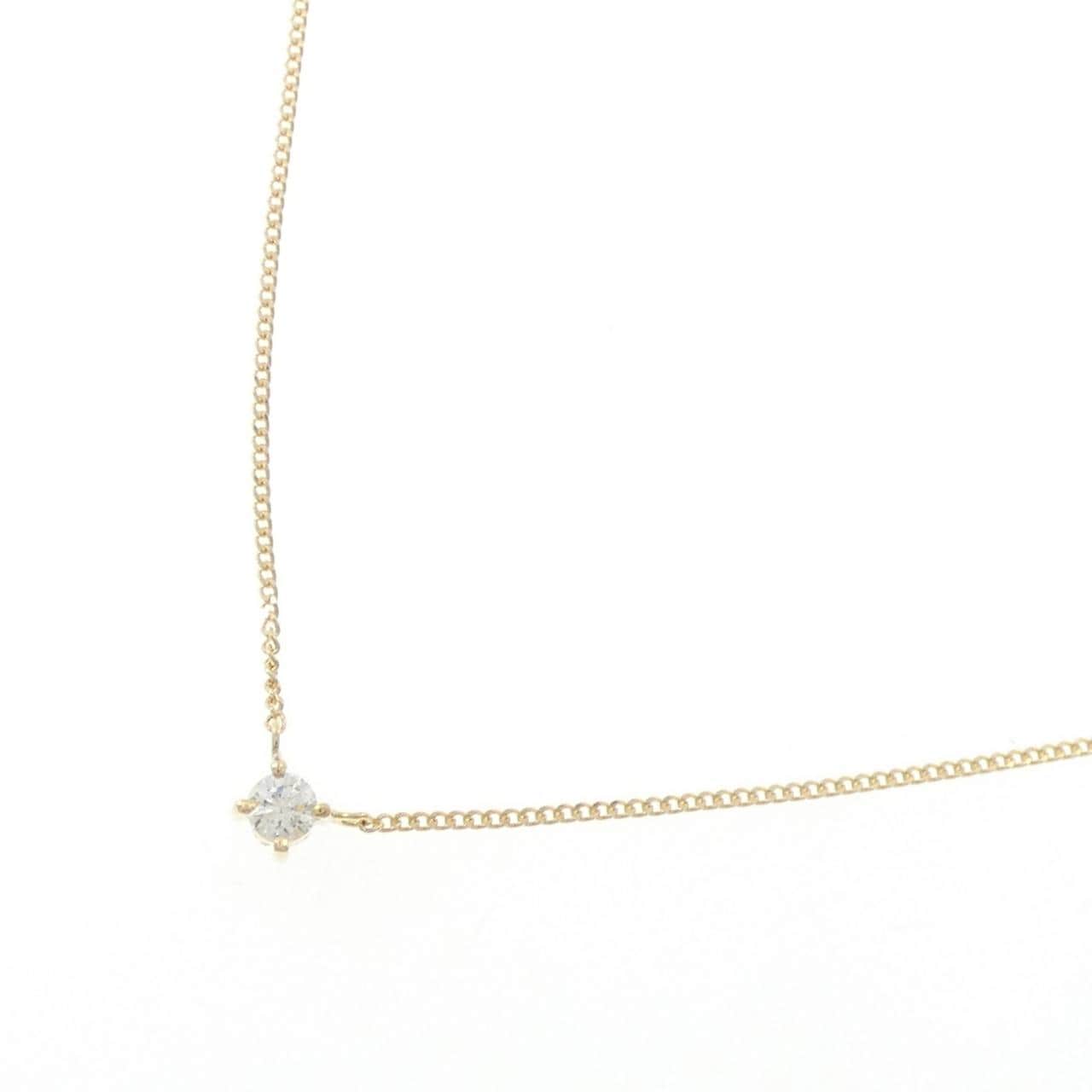 K18YG ソリティア ダイヤモンド ネックレス 0.16CT
