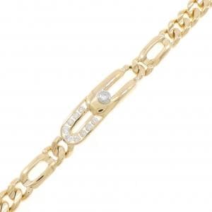 K18YG/PT850 ダイヤモンド ブレスレット 0.09CT