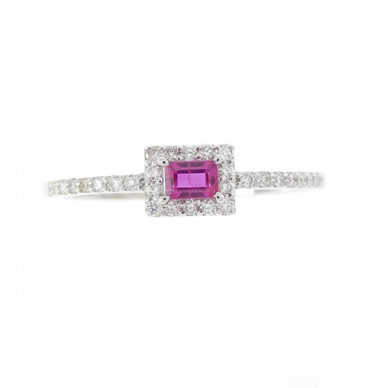 PT950 ルビー リング 0.13CT