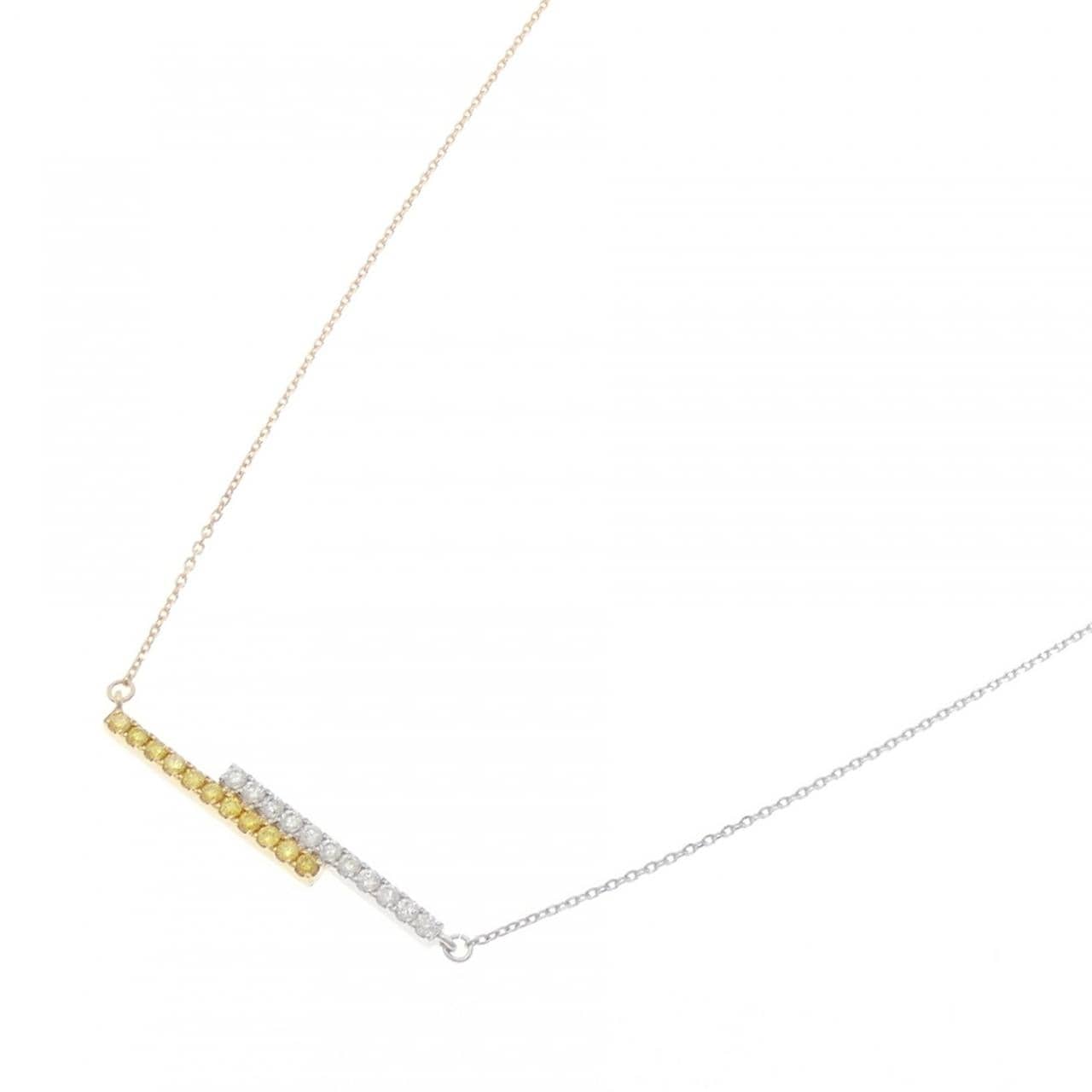 K18YG/K18WG ダイヤモンド ネックレス 0.15CT