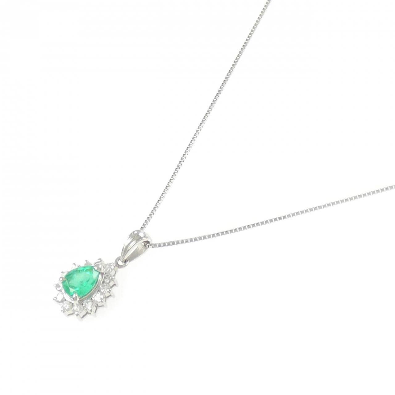 PT900/PT850 エメラルド ネックレス 0.61CT