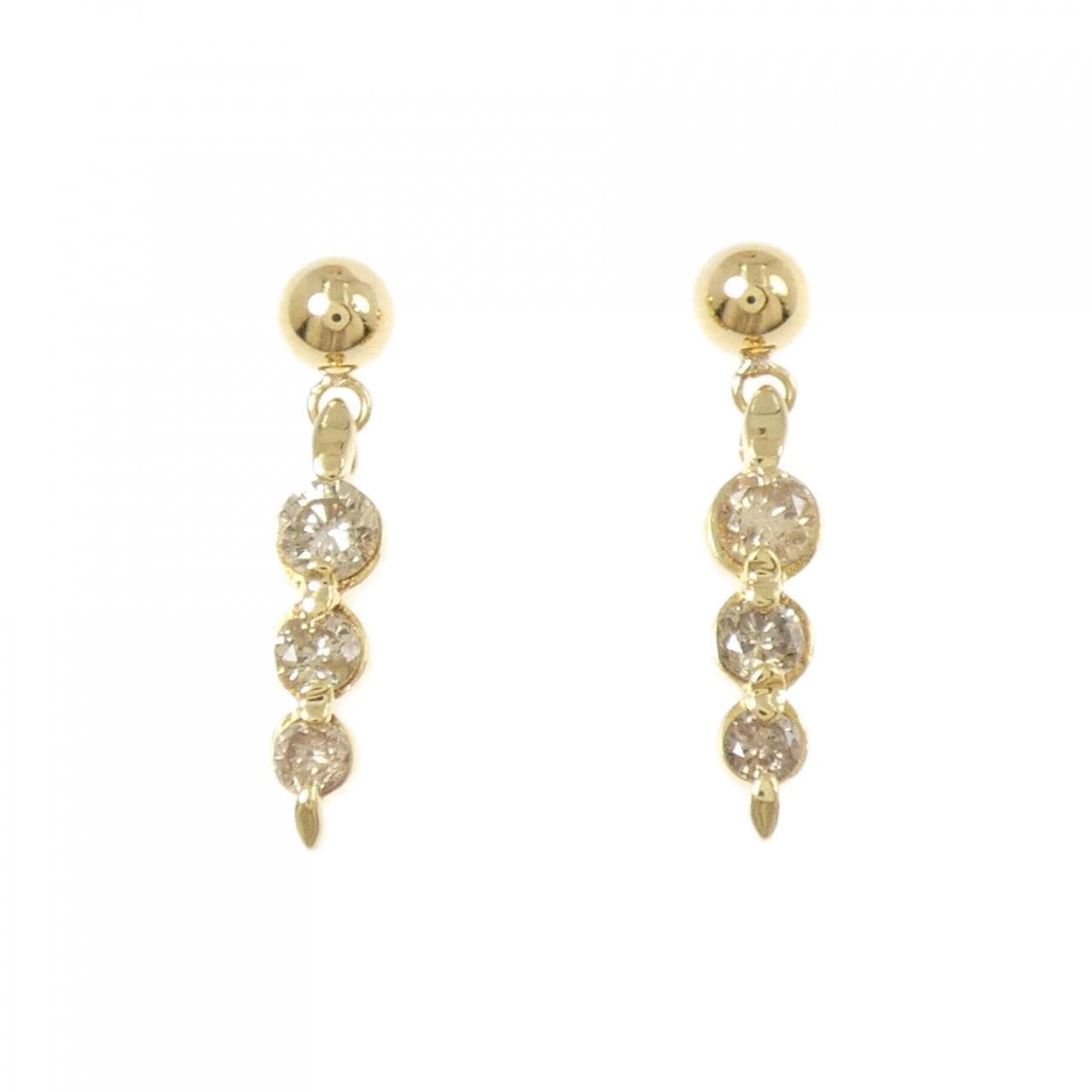K18YG ダイヤモンド ピアス 0.6CT