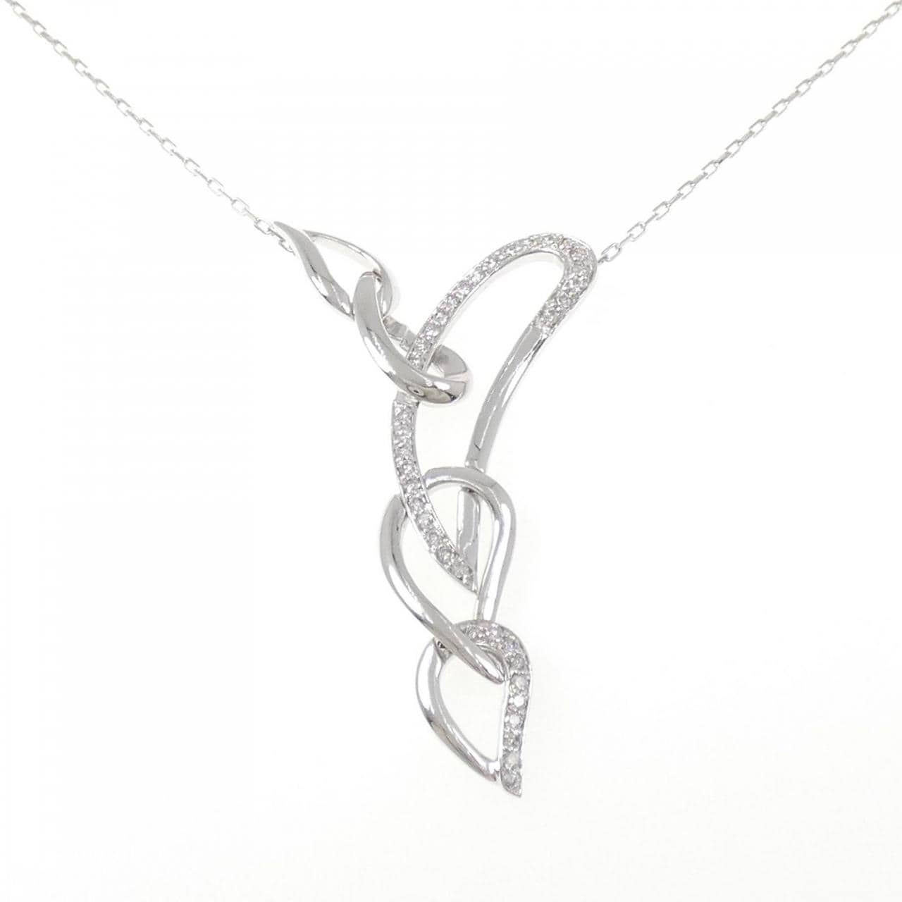 K18WG/18KTWG ダイヤモンド ネックレス