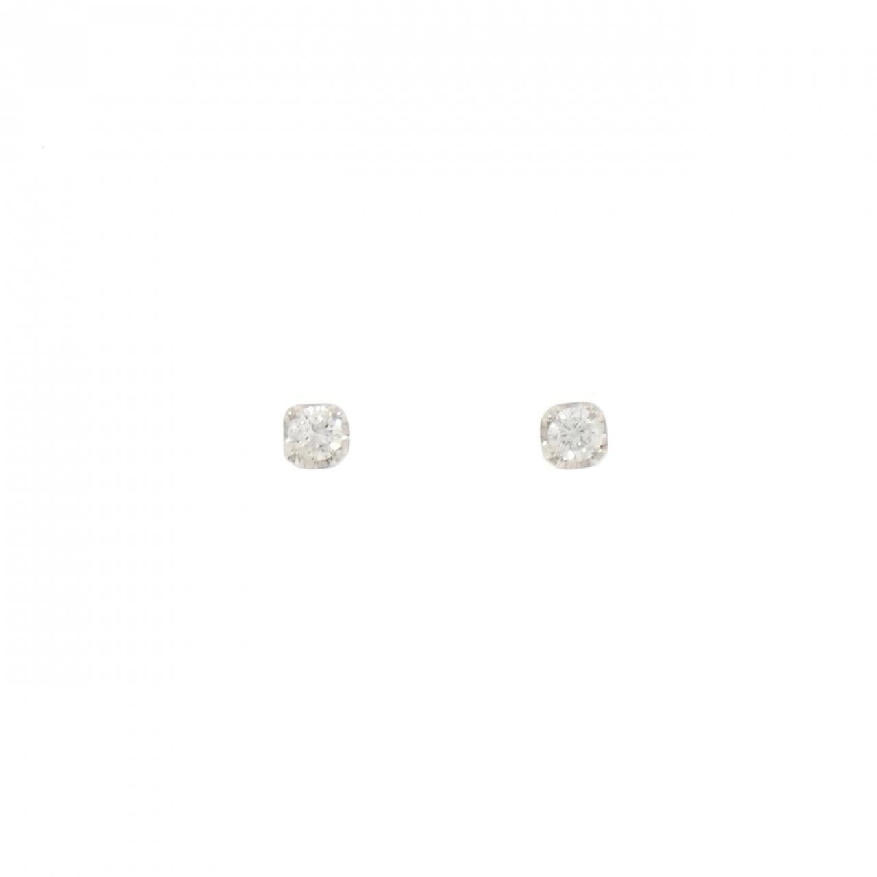 PT900 ソリティア ダイヤモンド ピアス 0.24CT