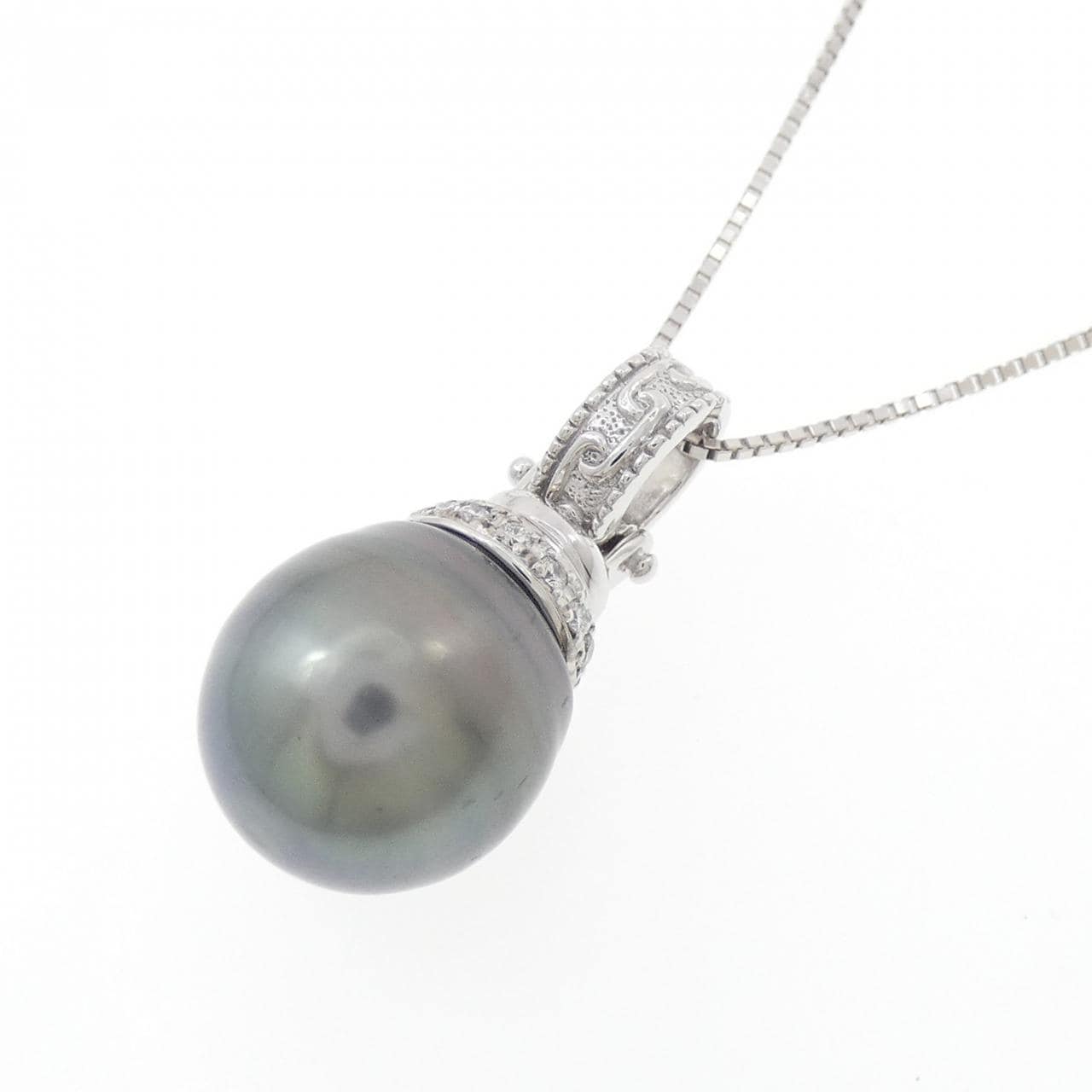 K18WG 黒蝶パール ネックレス