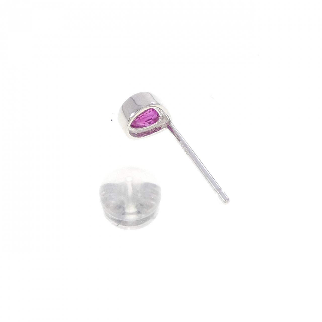 PT900 ルビー ピアス 0.34CT 片耳