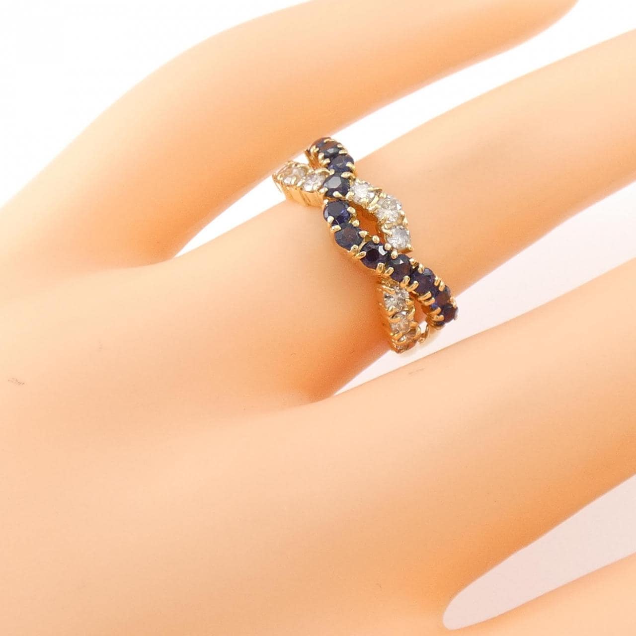 K18YG sapphire ring
