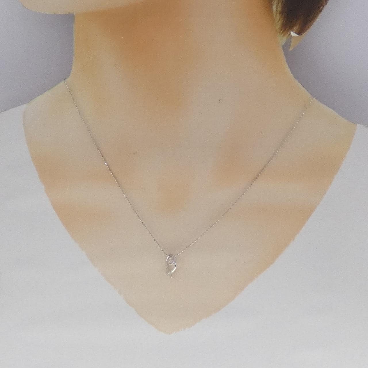 K10WG ハート ダイヤモンド ネックレス 0.02CT