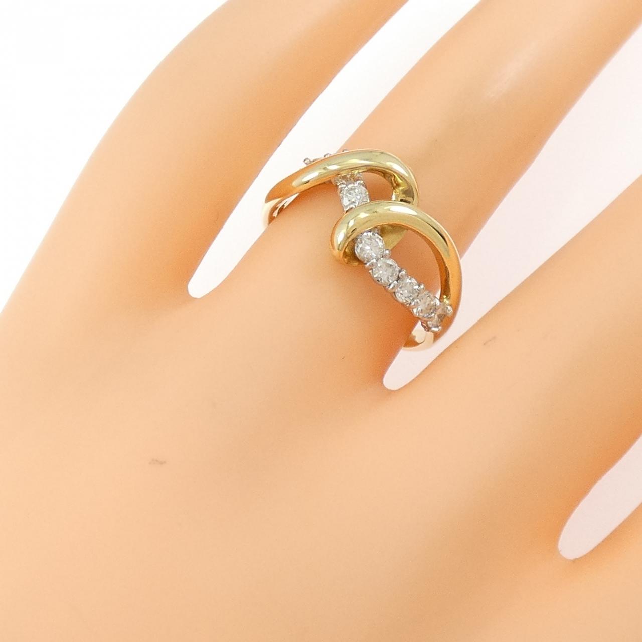 K18YG/PT900 ダイヤモンド リング 0.5CT
