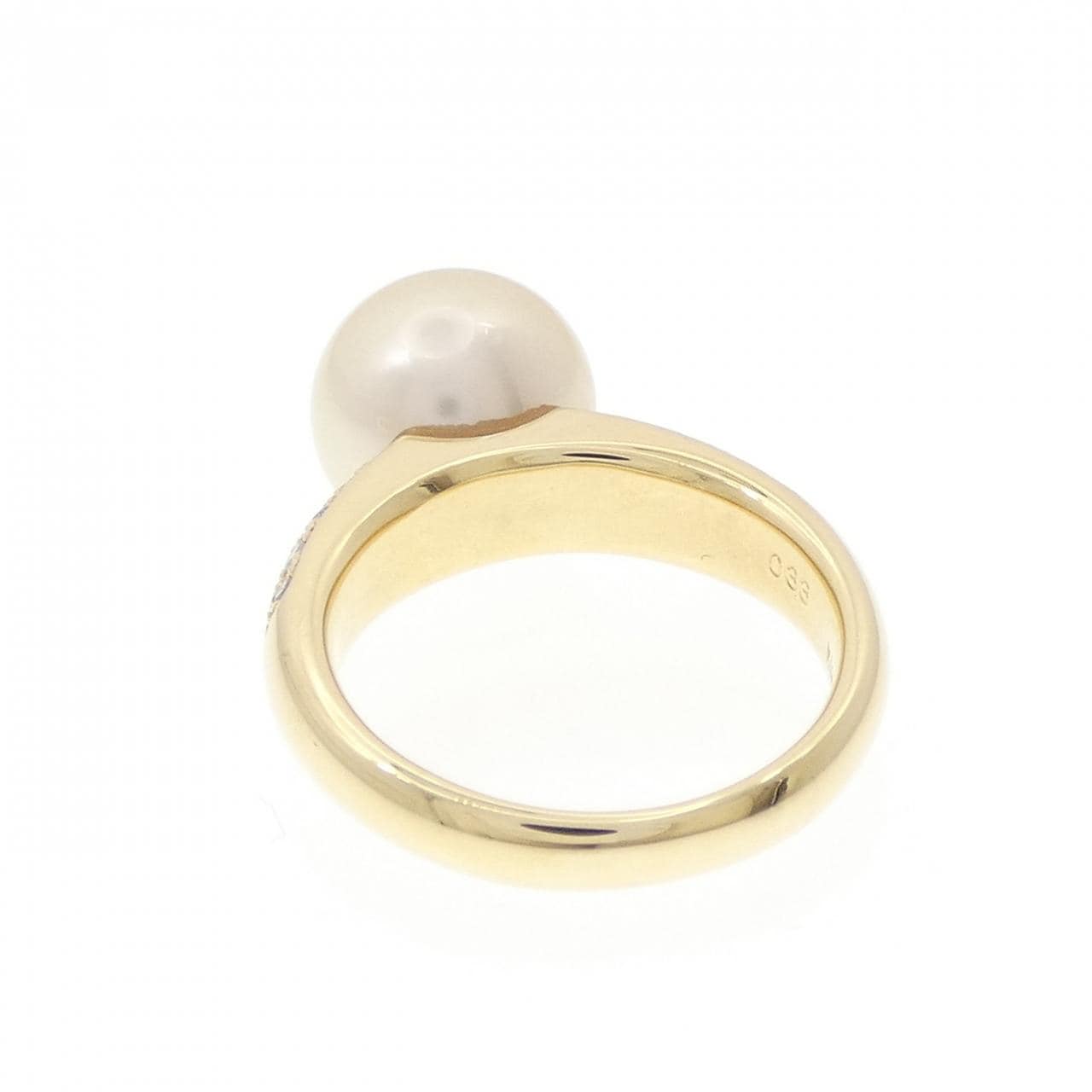 K18YG 白蝶パール リング 10.8mm