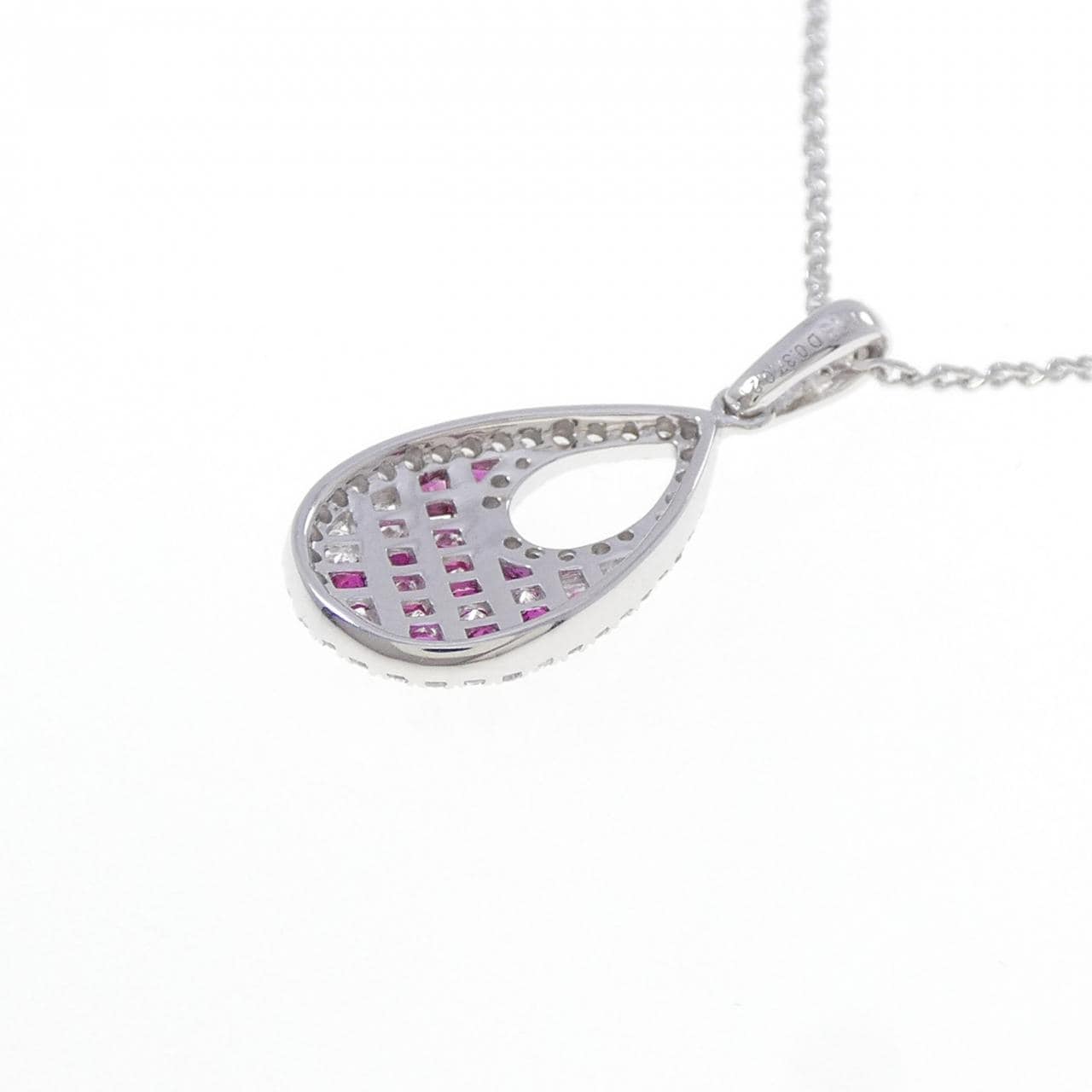 K18WG ルビー ネックレス 0.21CT