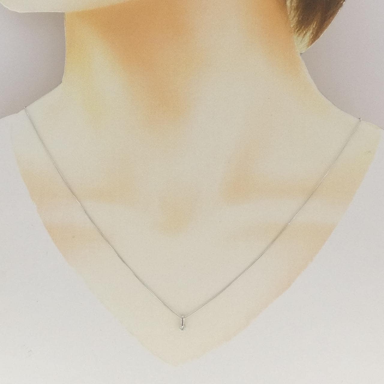 K18WG ダイヤモンド ネックレス 0.10CT