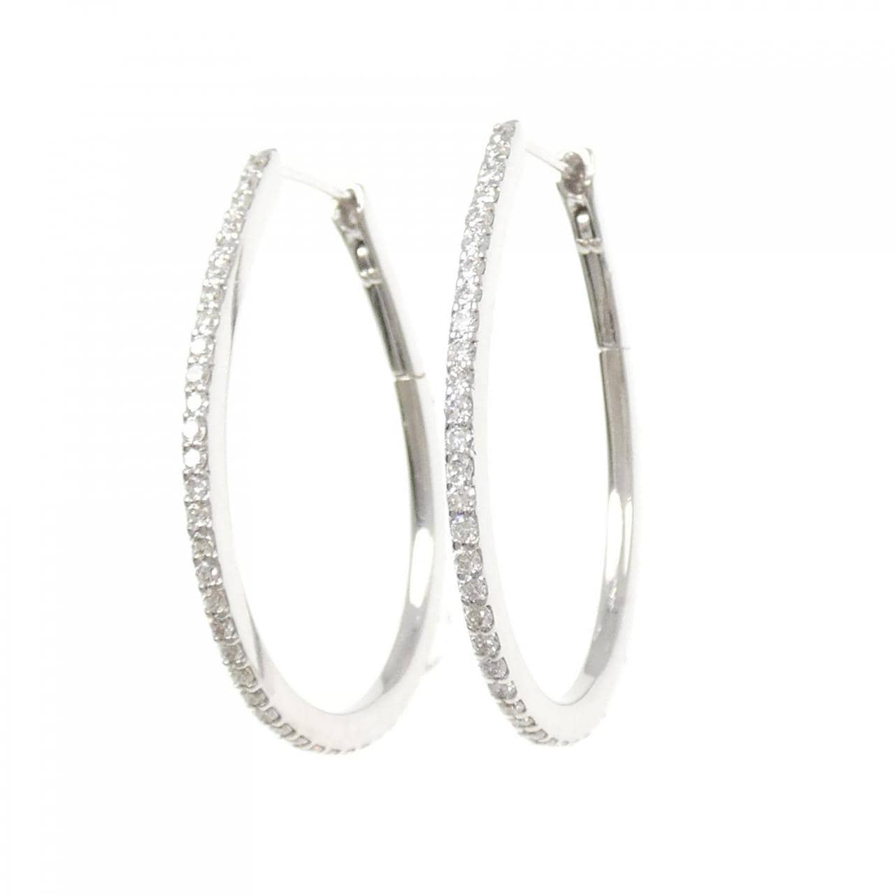 K18WG ダイヤモンド ピアス 0.90CT