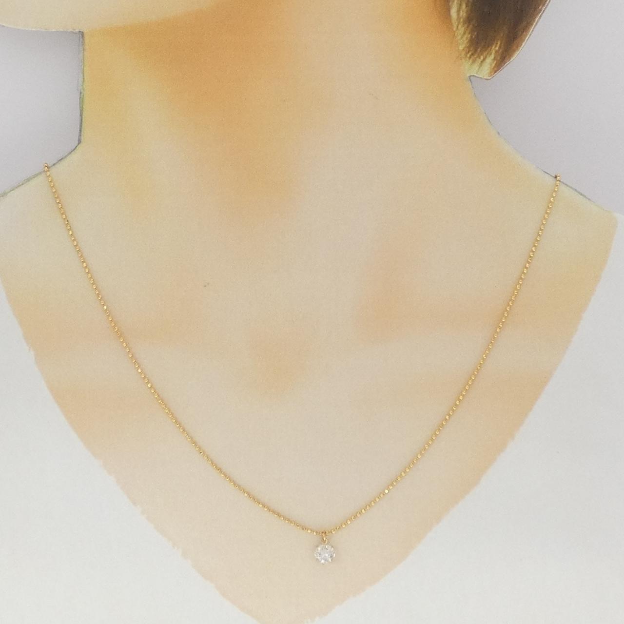 K18YG单钻鑽石項鍊 0.45 克拉