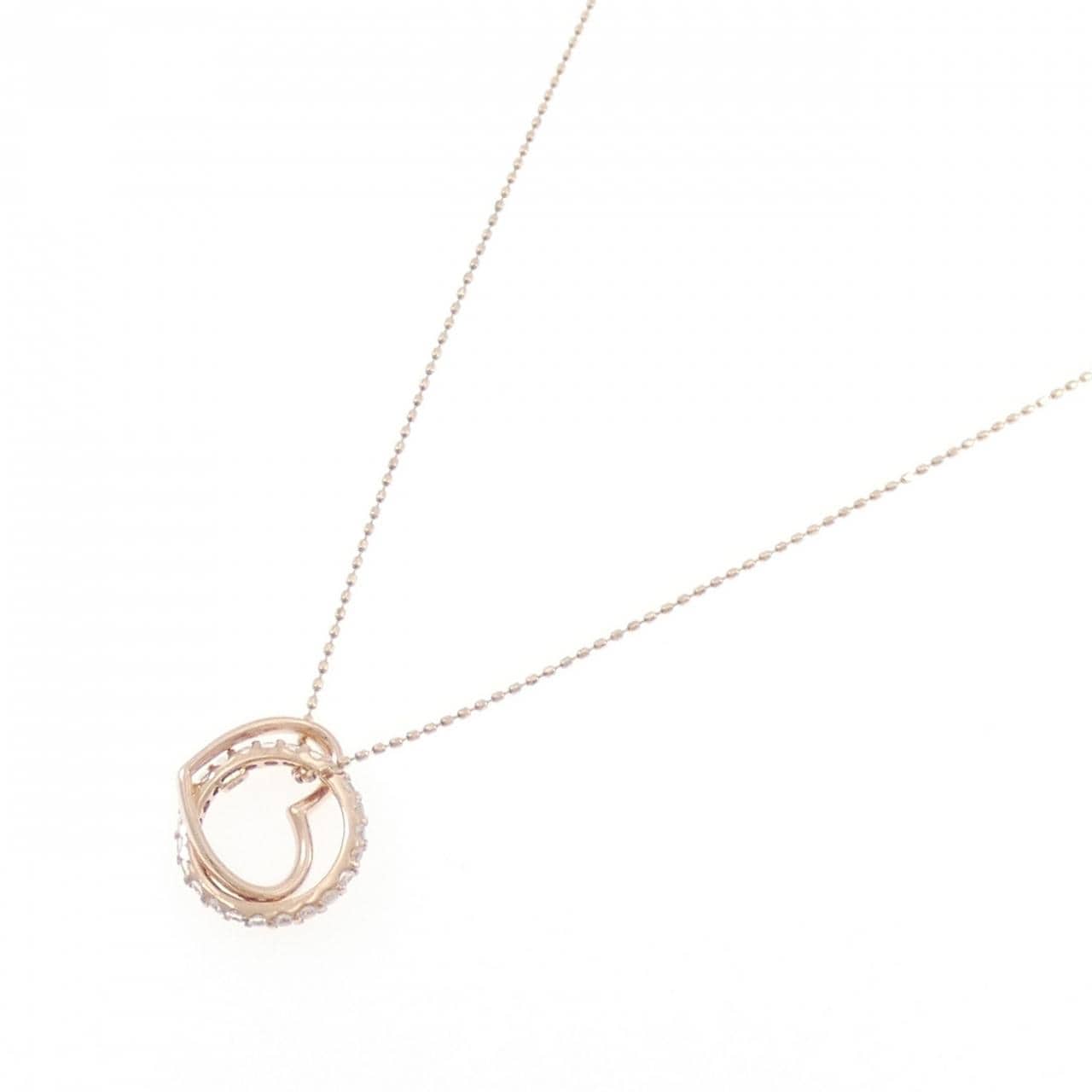 K10PG ハート キュービック ネックレス