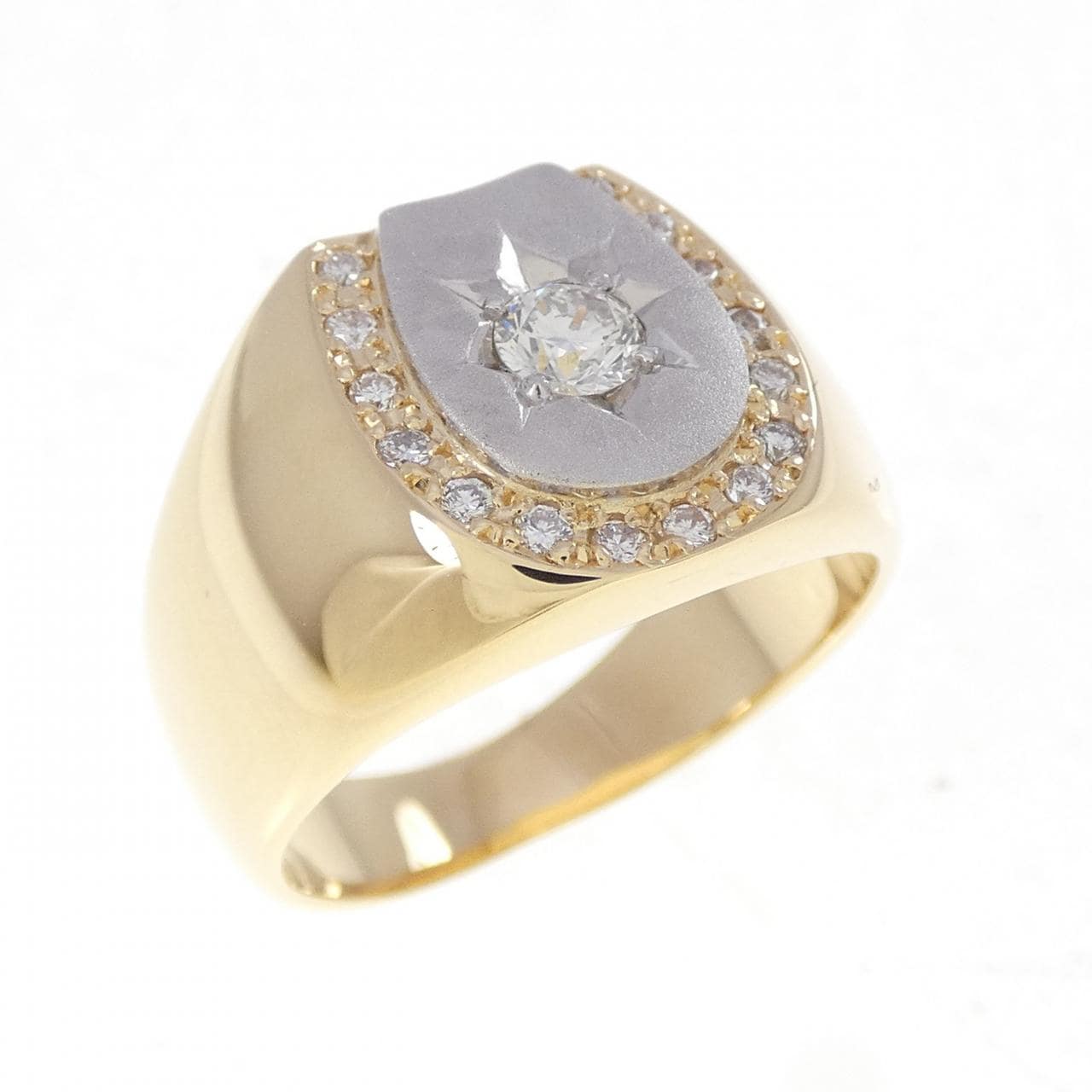 K18YG/PT900 ダイヤモンド リング 0.35CT