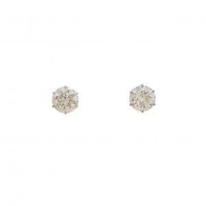 PT900 ソリティア ダイヤモンド ピアス 1.15CT