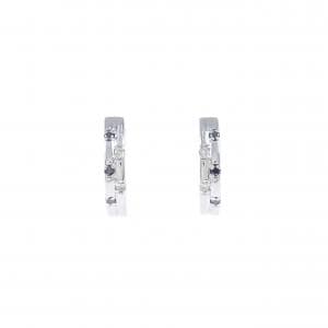 K18WG ダイヤモンド フープ ピアス 0.06CT